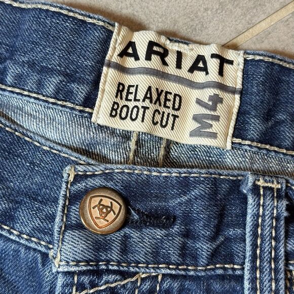 Ariat M4 Gulch Relaxed Boot Cut Jeans Men 36x36 Blue Cotton - Picture 8 of 16